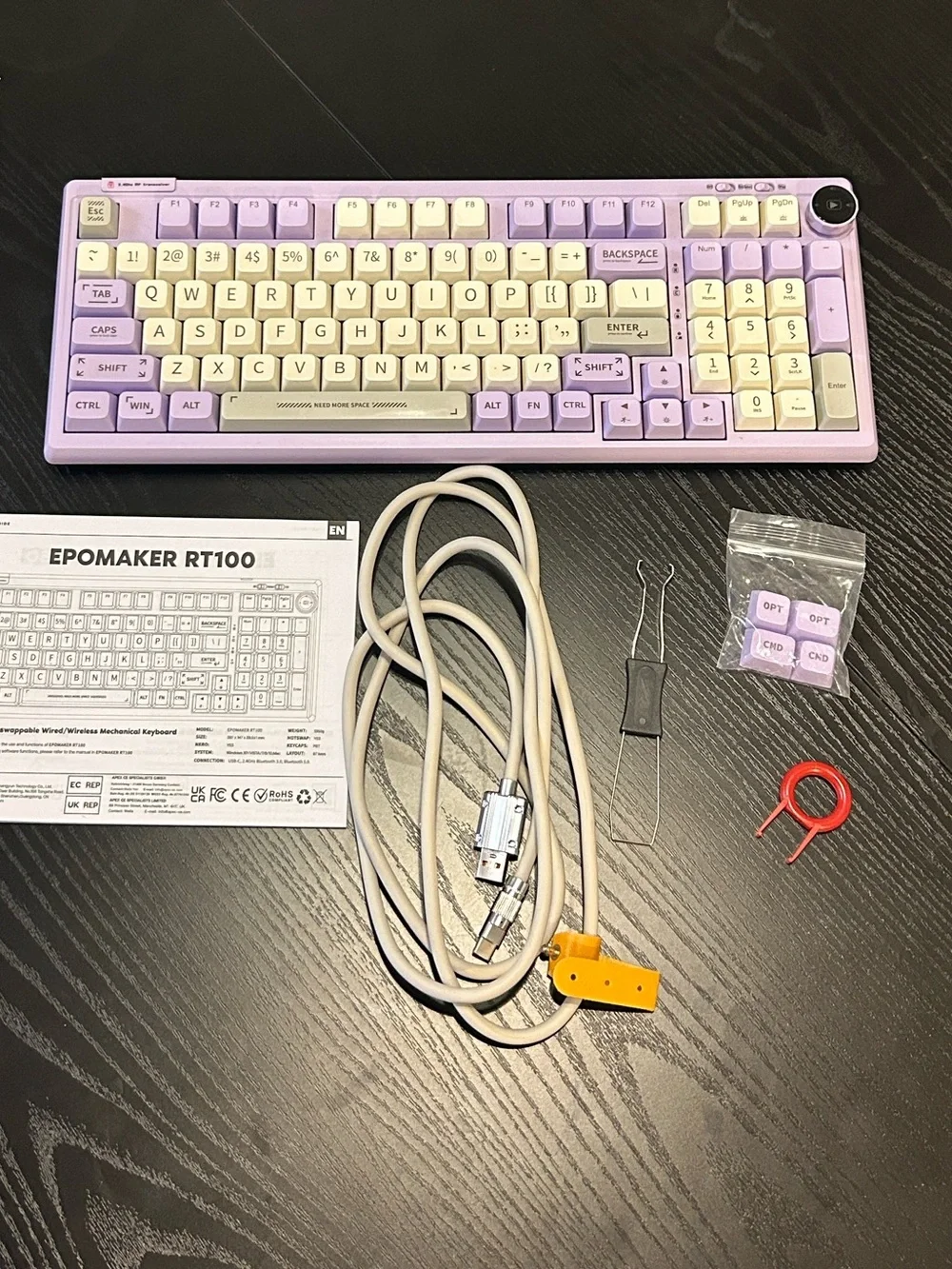 EPOMAKER Wireless Gaming Keyboard - Lavender & Cream